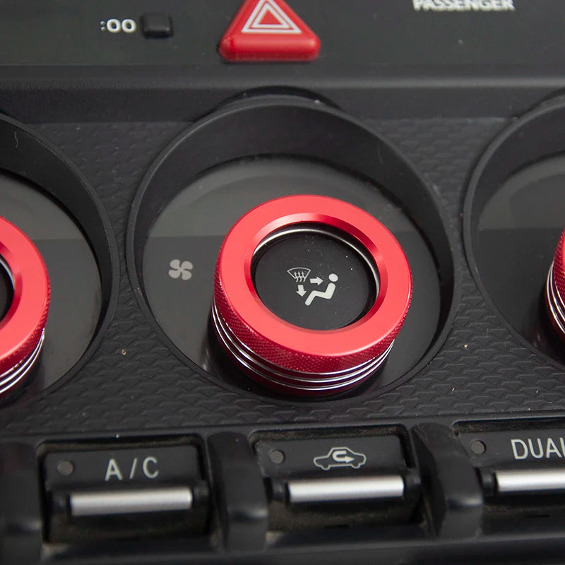3pcs Dashboard A/C Control Knobs Decoration Ring Metal Trim Cover For Toyota 86 GT86 For Subaru BRZ 2013-2020 Car Interior