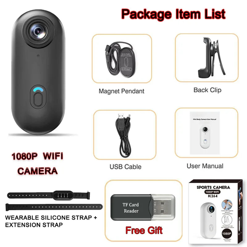 POV 4K Magnetic Body Cam — Wireless Vlogging Action Camera