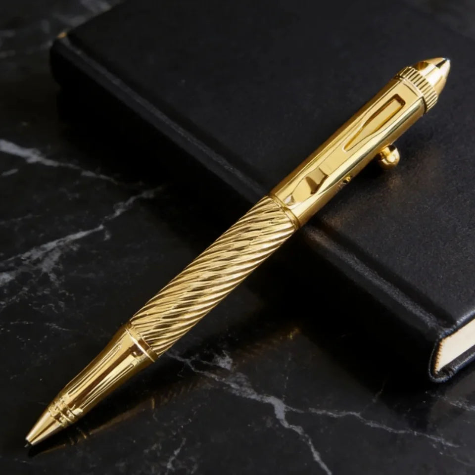 Elegant Brass Ballpoint Pen with Tungsten Steel Nib