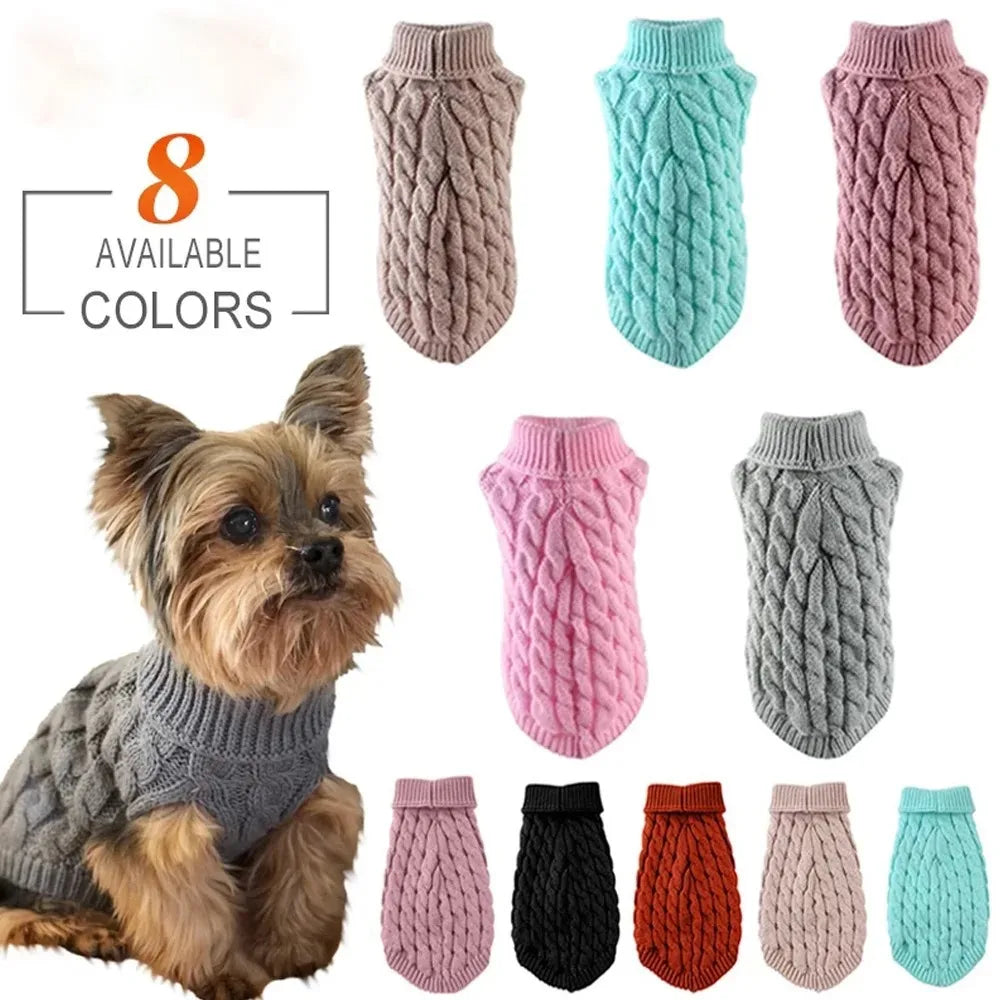 Open Front Turtleneck Dog Sweater - Easy-Wear Soft Knit for Cold Days - photo 2
