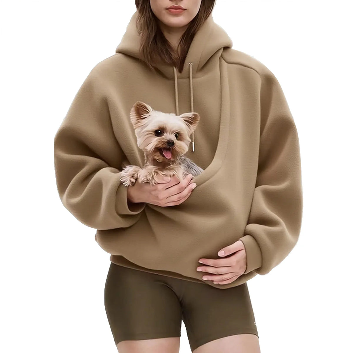 Women's Pet Carrier Hoodie with Kangaroo Pouch for Small Dogs and Cats