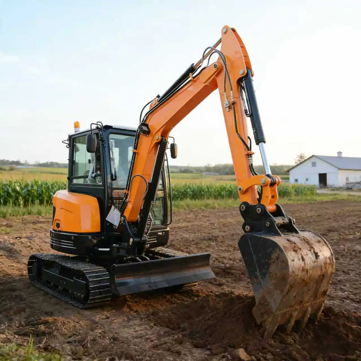 3.5 Ton Mini Excavator, Hydraulic Diesel Rubber Crawler Digger