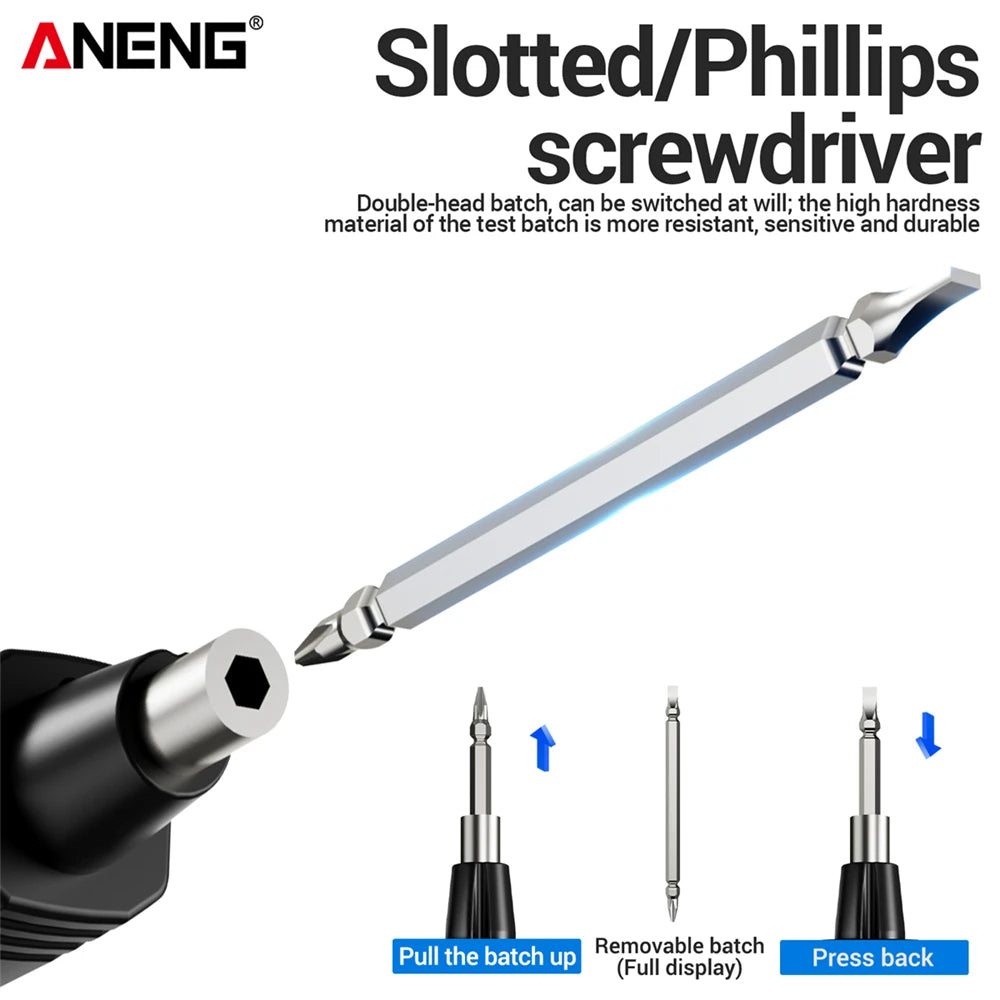 ANENG B20 Voltage Pen screwdriver dual head  11V~ 450V AC Voltage DetectionSmar Screwdriver Dual-use Slotted Cross Meter tools