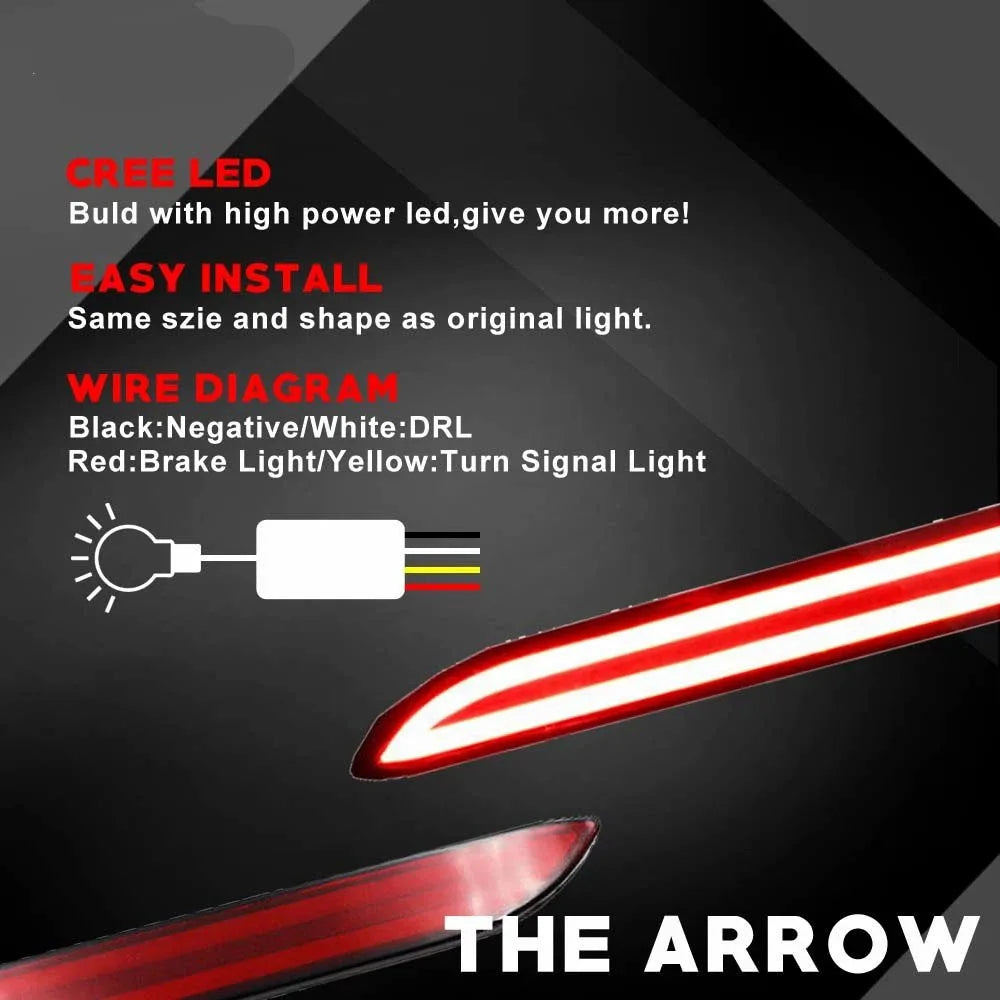 For Toyota RAV4 Camry LED Rear Bumper Reflector Brake Light Tail Fog Lamp for Lexus IS-F GX470 RX300 Sienna Venza Reiz Innova