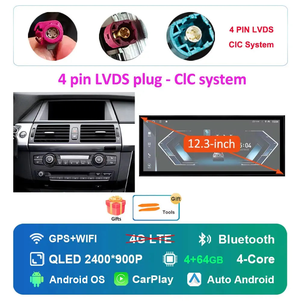 Navigation GPS Android 16 for BMW X5 X6 E70 E71 2008 - 2013 ClC/CCC System Car Radio Multimedia Player BT 4G DSP Stereo WiFi 4Ｇ