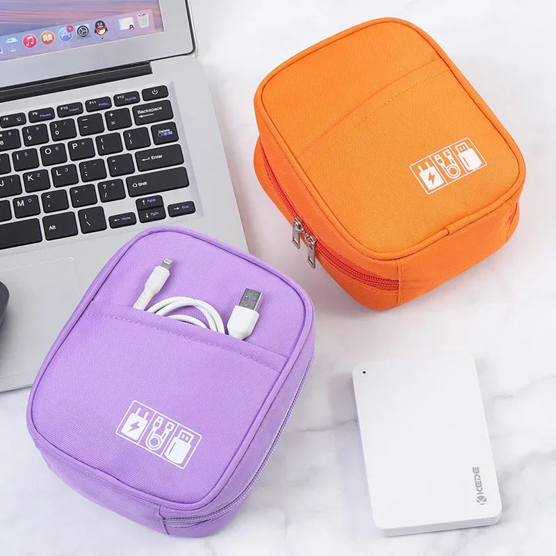 New Portable Data Cable Organizer Bag Water-proof USB Power Bank Earphone Storage Case Travel Digital Accessories Pouch