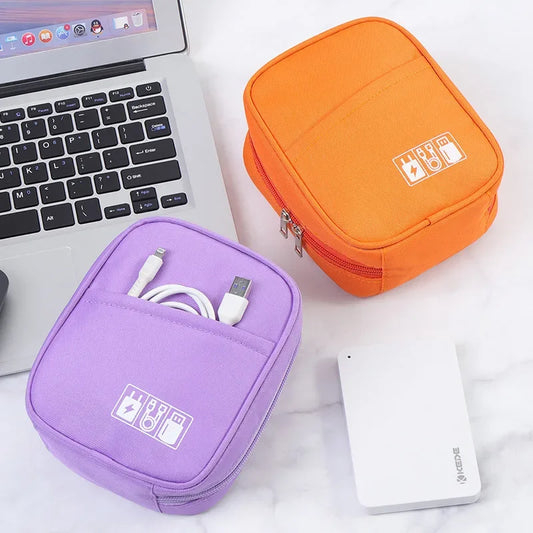 New Portable Data Cable Organizer Bag Water-proof USB Power Bank Earphone Storage Case Travel Digital Accessories Pouch