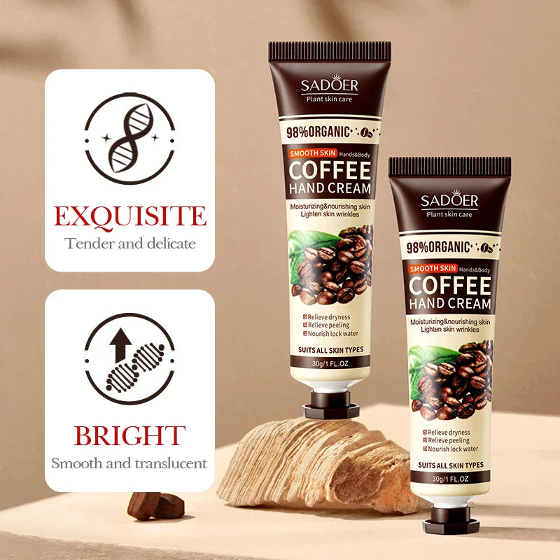 2pcs/Coffee Moisturizing Hand Cream, Skin Moisturizing Hand Cream for Dry Autumn and Winter Seasons, Christmas Gift,