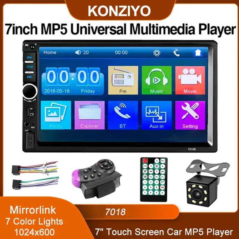 Universal 2 Din Car Radio 7inch HD Touch Screen Autoradio Multimedia Player Universal Car Stereo MP5 Player Bluetooth Car Player