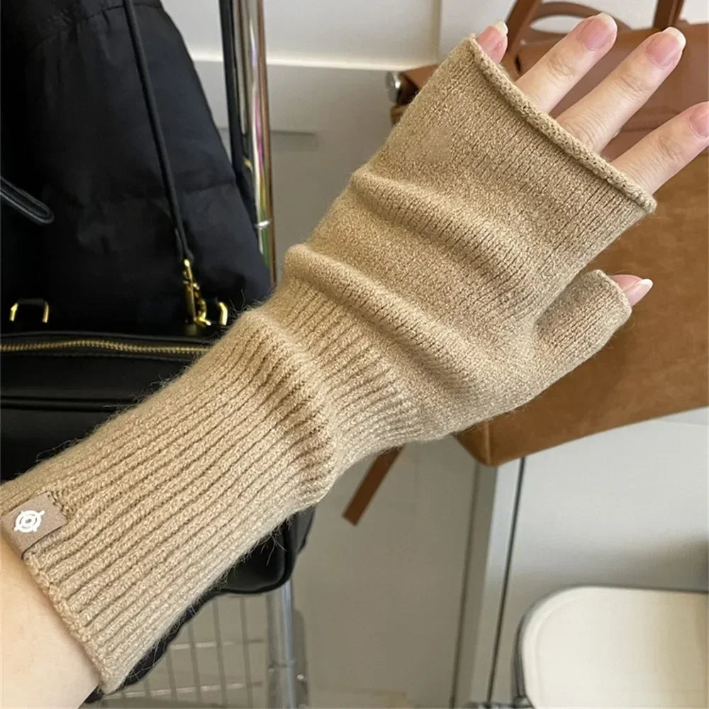 Long Knit Fingerless Gloves - Stretch Arm Sleeves for Fall and Winter - photo 17