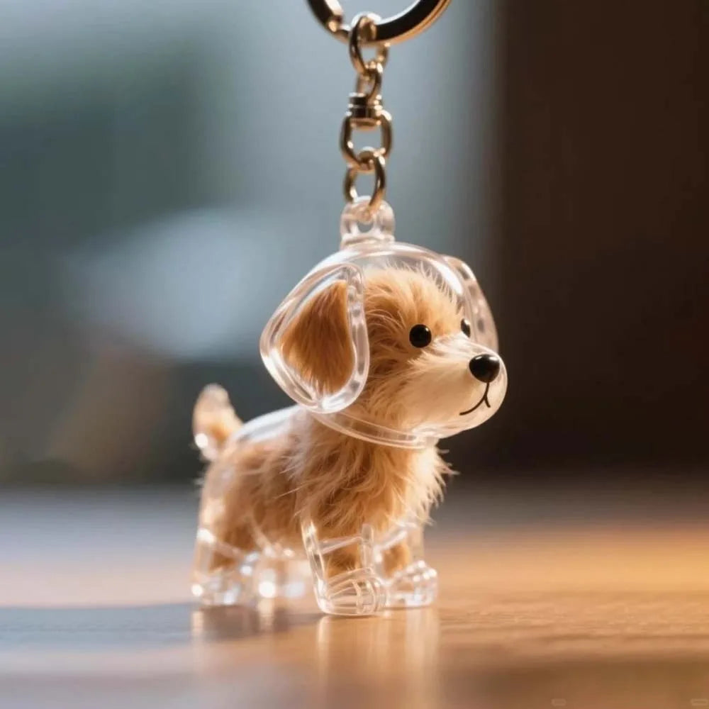 Transparent Pet Fur Keepsake Capsule Cartoon Dog Hair Storage Keychain DIY Hair Storage Decoration Backpack Pendant For Pet Love