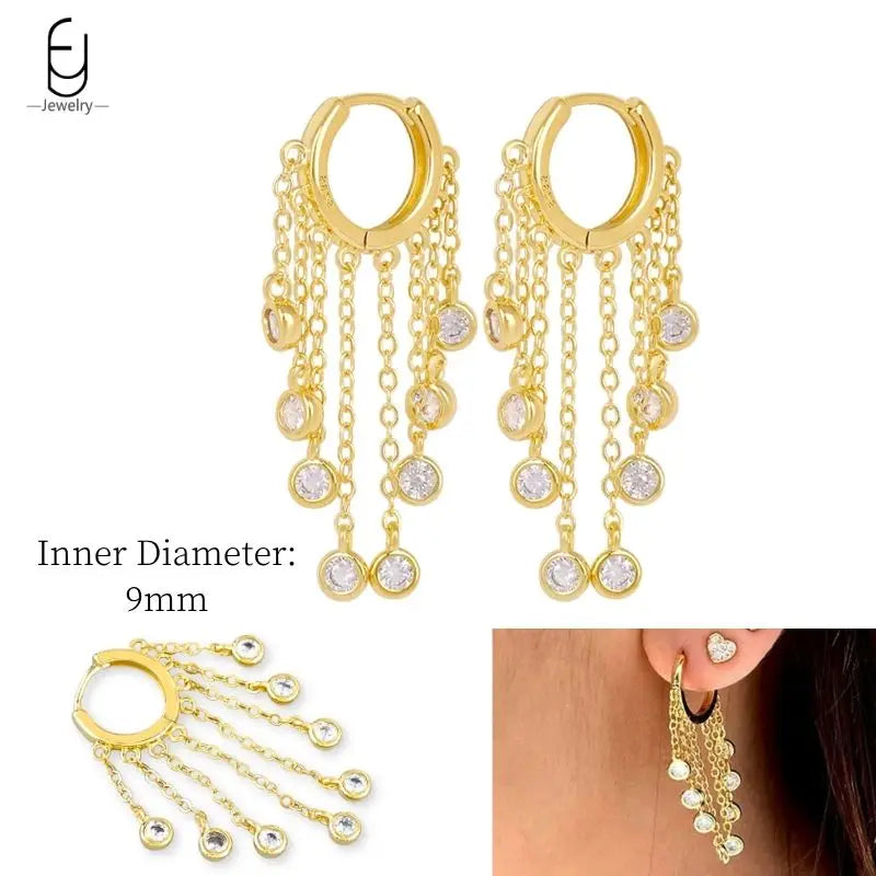 925 Sterling Silver Crystal Drop Earrings for Women - Heart & Flower Studs