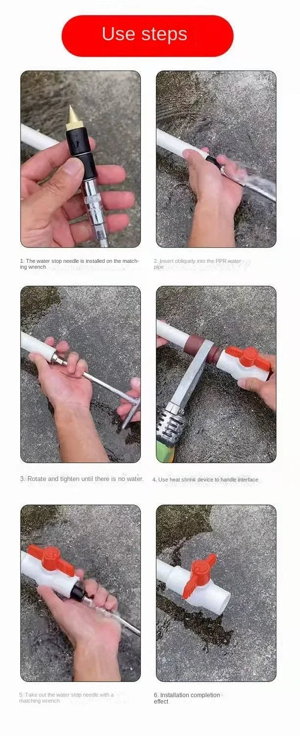 PPR Pipe Stopping Needle Hot Melt Pipe Breakers Welding Water Pipe Plugging Portable Quick Repair Tools for 20/25/32 Water Pipes