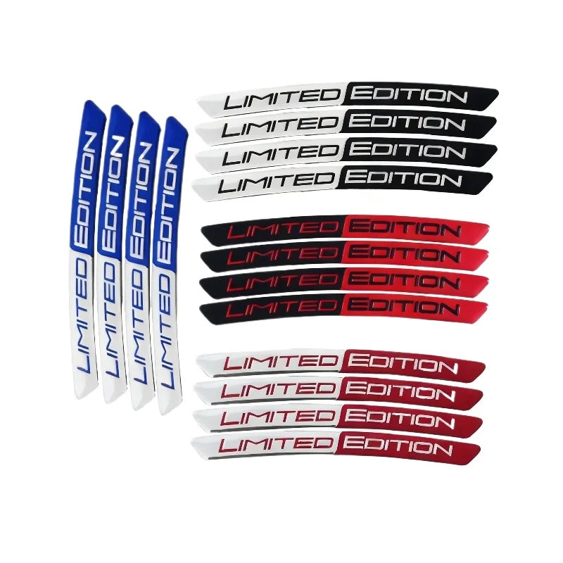 4 Pc Aluminium Alloy Car Hub Stickers, Rim Decorative Strips