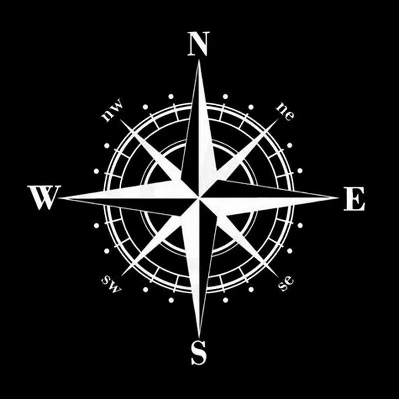 NSWE Compass Car Decal – Waterproof Vinyl Sticker for Auto & Motorcycle, Universal Fit