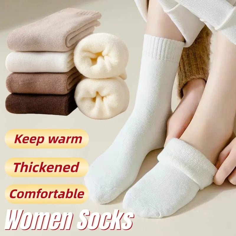 Women's Extra Thick Thermal Socks - Fleece Lined Winter Socks 2 Pairs - photo 3