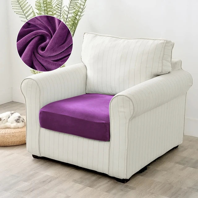 Velvet Sofa Covers for Living Room Elastic Plush Sofa Seat Cushion Cover Soft Couch Slipcover Furniture Protector for Home