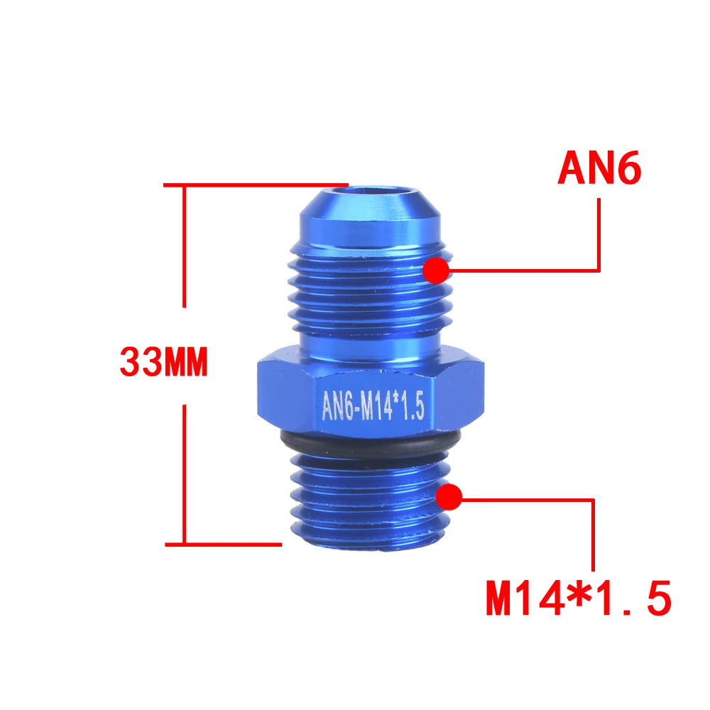 Universal AN6 AN8 AN10 To AN To M14/M16/M18x1.5 Thread Straight Fuel Oil Air Hose Fitting Male Adapter Car Auto Accessories