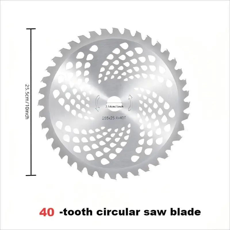 1Pc 10-Inch 40T/60T Brush Cutter Saw Blade Lawn Trimmer, Comes with 4/5 Accessories, Carbide Material for Durability, Can Quickly Remove Weeds and Trim Thick Branches, Ideal Garden Weeding and Mowing Helper, Lawn Trimming, Tr