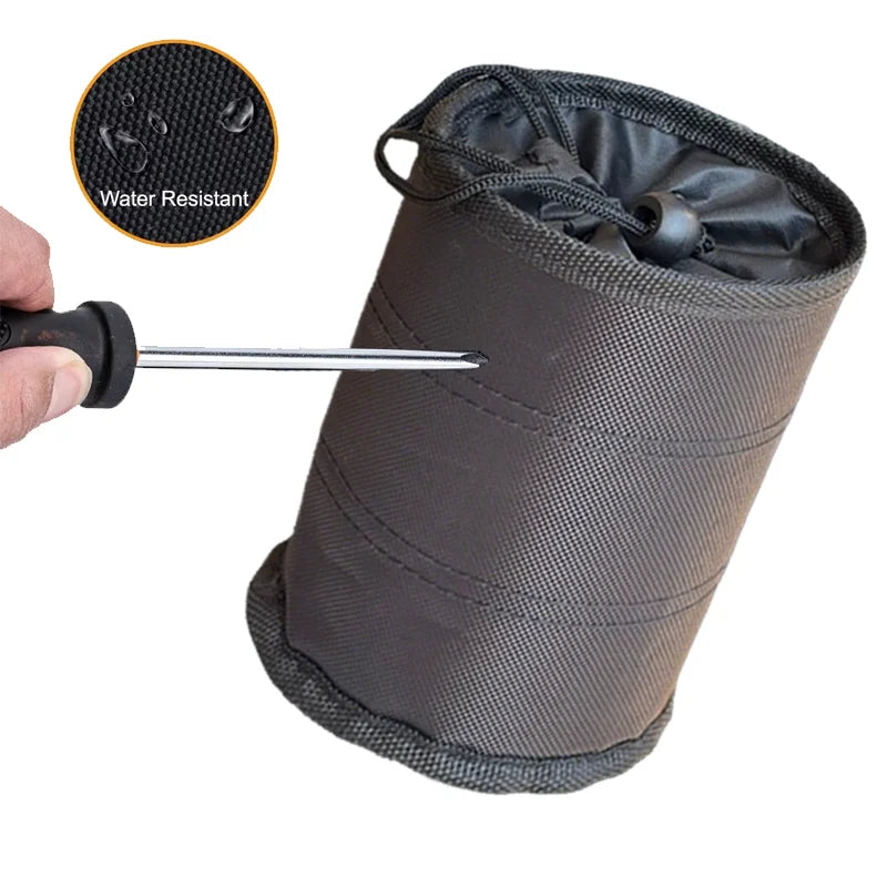 Tool Pouch Nails Screws Bag with Belt Clip Black