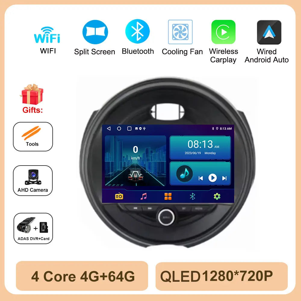 Car Stereo with Apple CarPlay & Android Auto, Compatible with Mini Cooper F54 F55 F56 F60