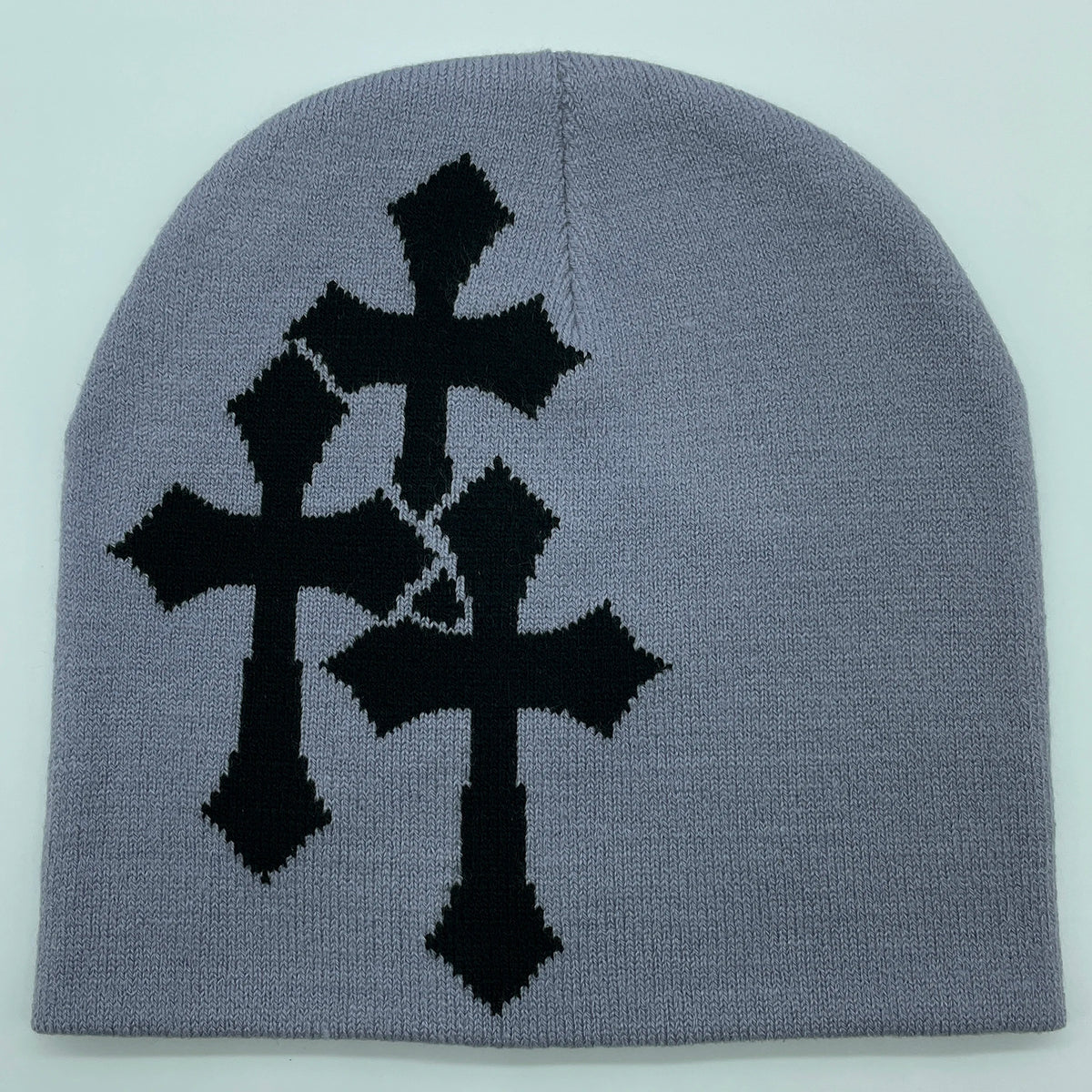 Cross Jacquard Knit Beanie, Hip Hop Hat