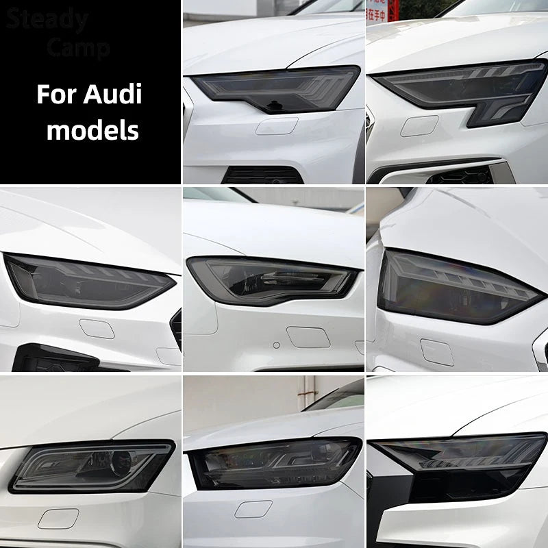 Smoked Black TPU Sticker Car Headlight Protective Film For Audi A3 8V S3 A4 B8 B9 A5 A6 S6 C8 A7 A8 D4 TT TTS Q3 Q5 Q7 Q8 RSQ8