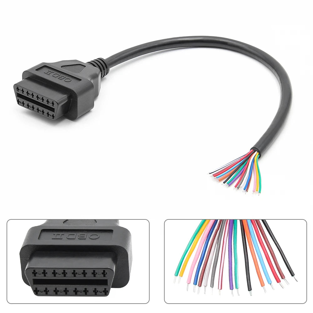 OBD2 30cm Male/Female Plug Connector Auto Scanner Cables OBDII 16Pin Automotive Diagnostic Extension Scanner Adapter
