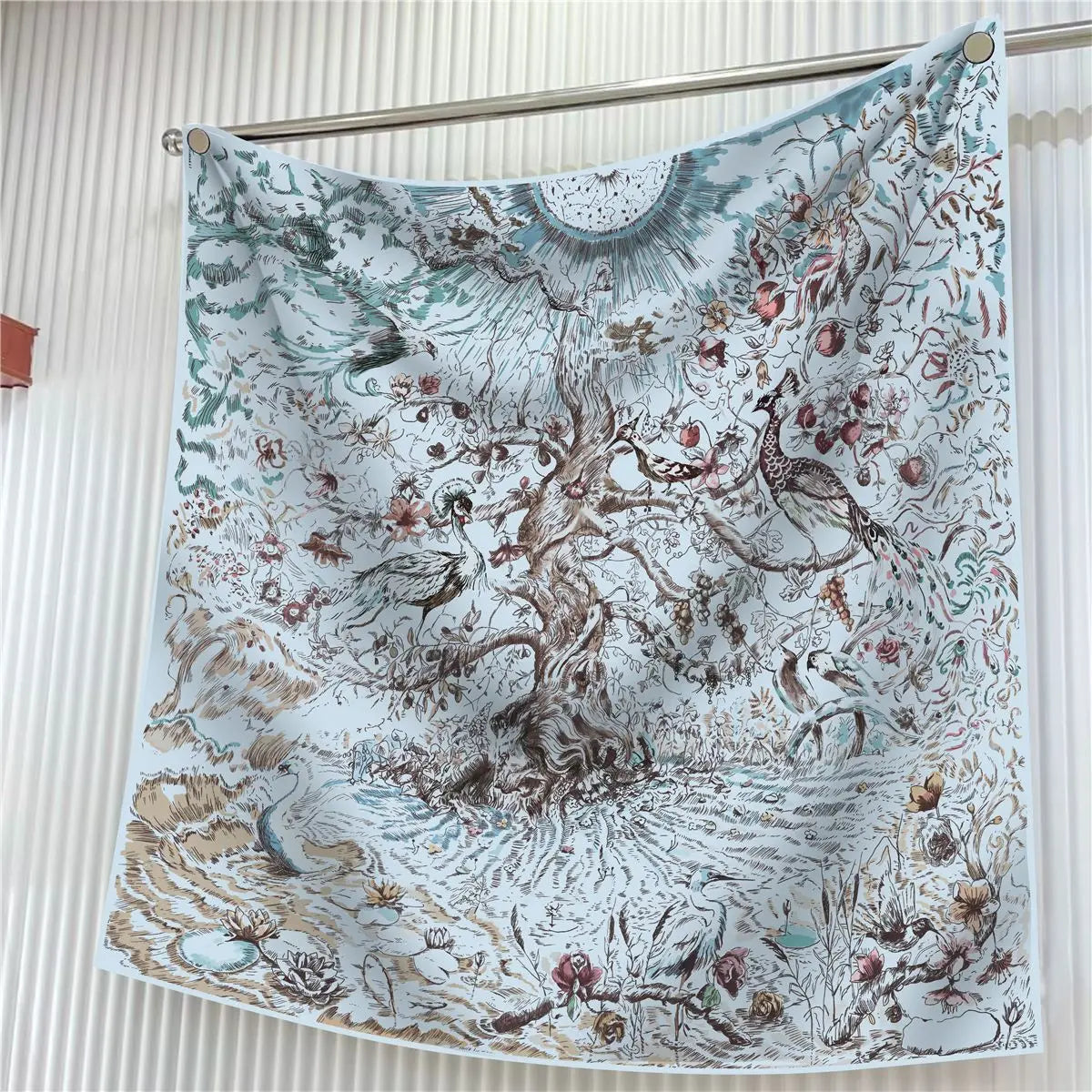 90cm Elegant Floral Silk Scarf for Women - Versatile Fashion Accessory