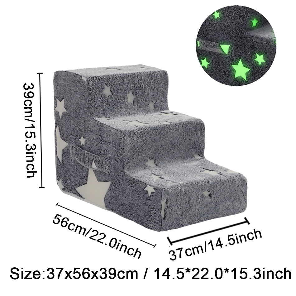 3 or 4 Step Foam Pet Stairs - Detachable Dog Ladder