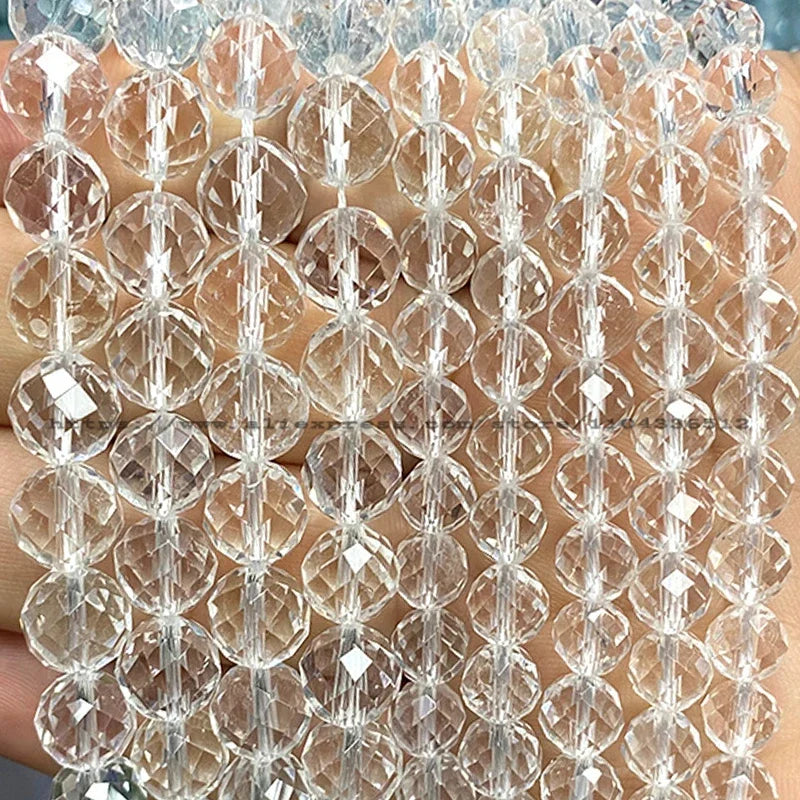 Natural Gem Stone Faceted Round Red Garnet Loose Spacer Beads for Jewelry Making Diy Earrings Bracelets Charms Accessories