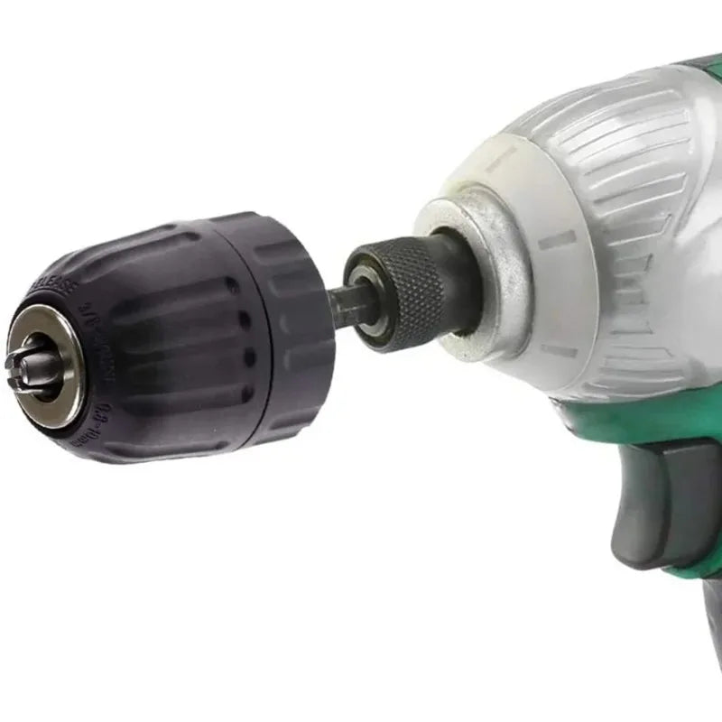 Keyless Drill Chuck Converter, 3/8 "- 24UNF Thread, Quick Change Adapter, 1/4" Hex Shank