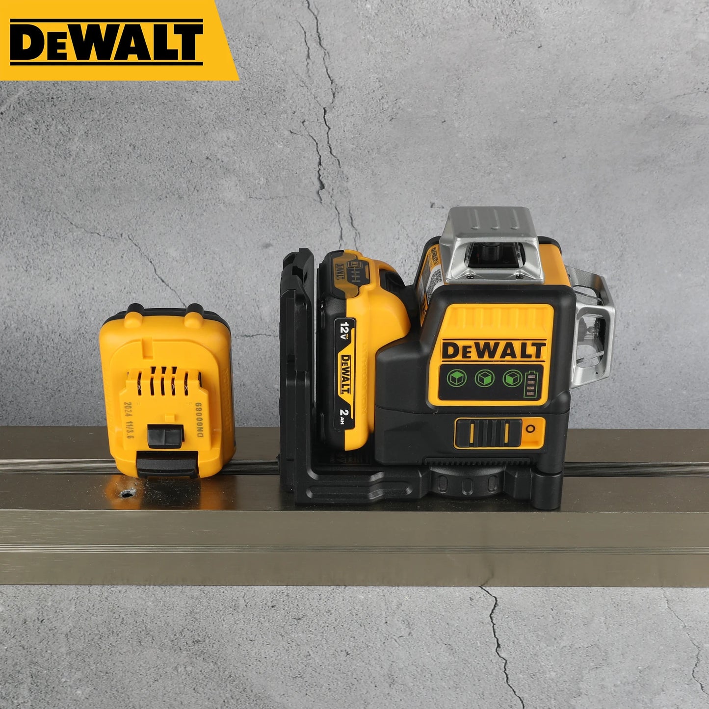 DEWALT DW089LG 12 - Line Green Beam Laser Level - 360° 3 - Side Coverage, 12V Li - Ion for Versatile Jobsite Tasks
