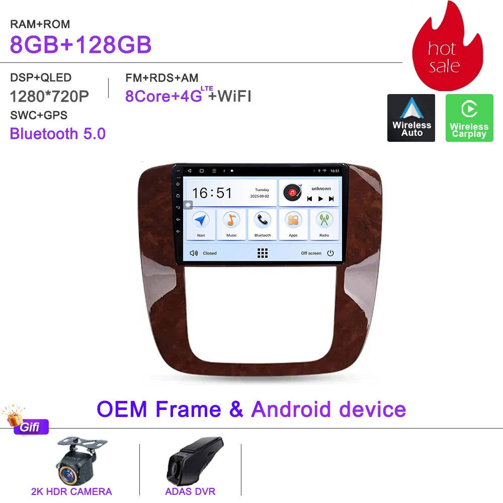 Android 16 For GMC Yukon 3 GMT 900 2006-2014 For Chevrolet Tahoe 3 GMT900 2006-2014 Silverado 2 GMT901 2007-2013 Radio Car GPS