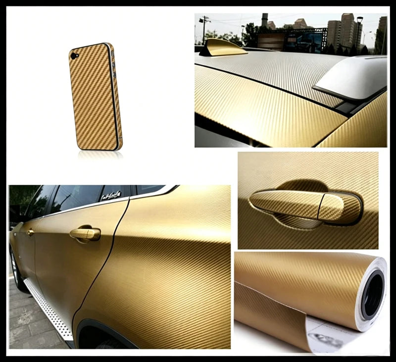150cm Wide 3D Carbon Fiber Vinyl Film 3M Car Stickers Waterproof DIY Auto Vehicle Motorcycle Car Styling Wrap Roll Accessories