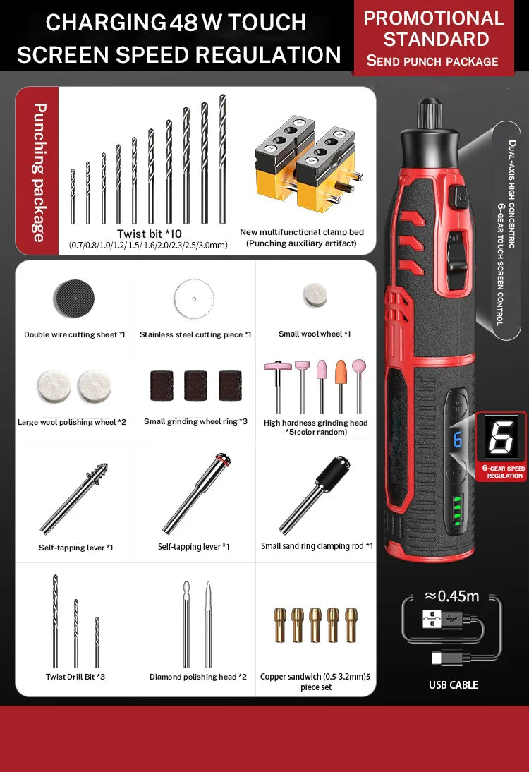 Zten Mini Handheld Rotary Tool Combo for Polishing and Carving, Electric Engraving Kit for Jewelry Making and DIY Projects