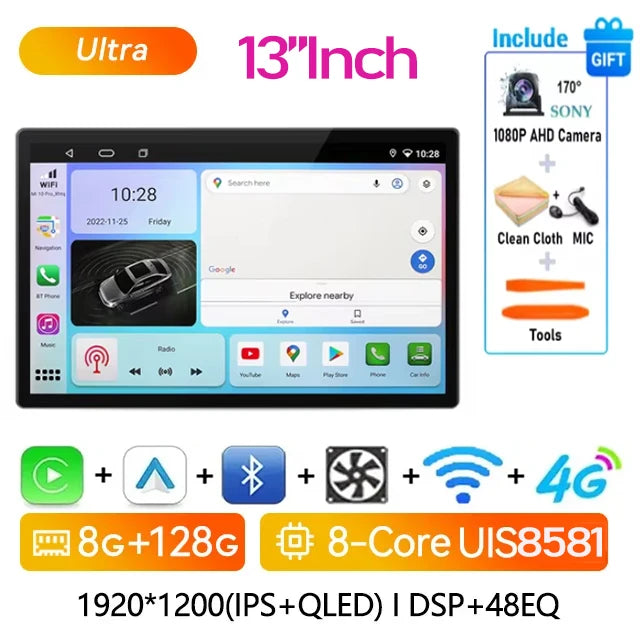 13.1" Android Touchscreen for Mercedes-Benz Smart 453 (2014–2020) — CarPlay, GPS Navigation, WiFi, HD