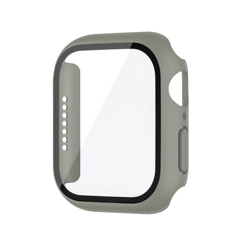Apple Watch Tempered Glass Case + Screen Protector – Series 1–11, SE & Ultra 2 (38–46mm)