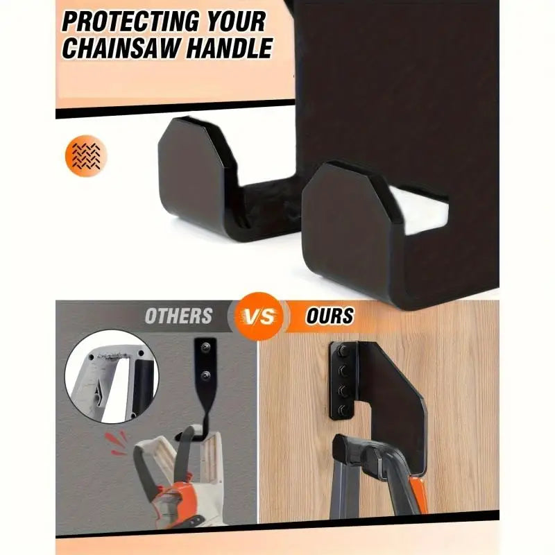 Heavy Duty Iron Chainsaw Hanger Wall Mount Storage Hook Garage Organizer for Chainsaw Power Tools Garden Tool Holder