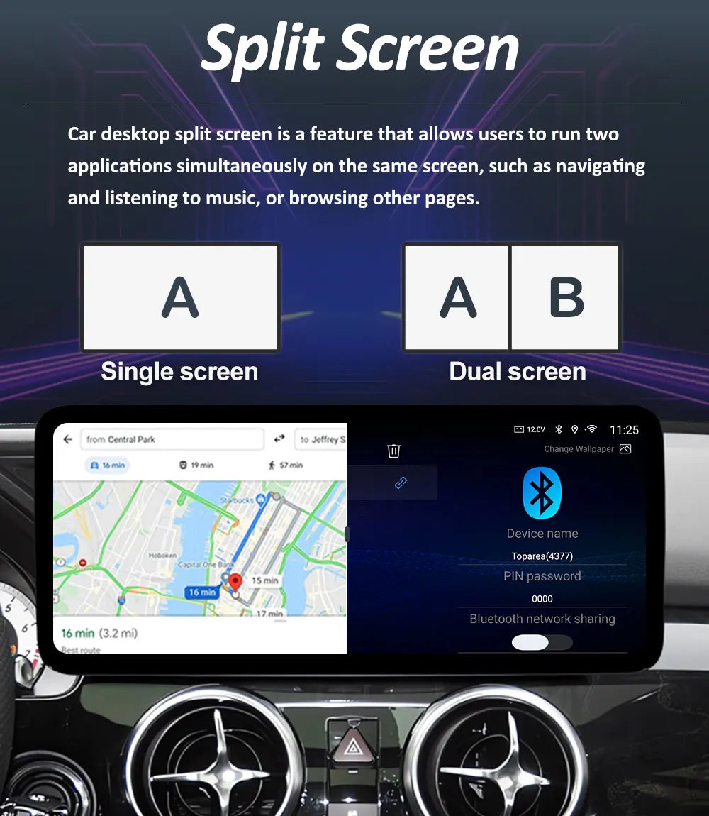 Android 16 Intelligent System for BENZ C CALSS W205 GLC 2026 - 2026 Car Video Multimedia Player GPS Navigation QLED HD Screen BT