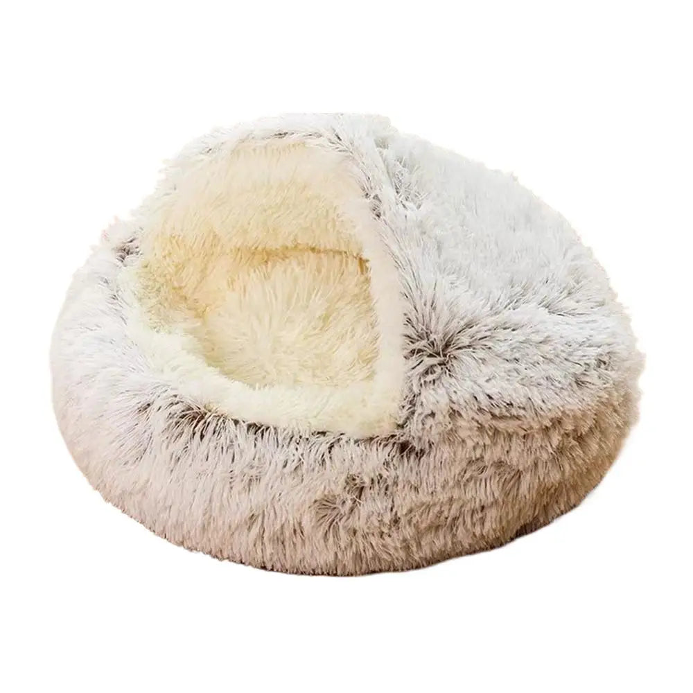 Round Plush Cat Bed Cushion - Warm Winter Basket for Cats, 40cm - photo 9