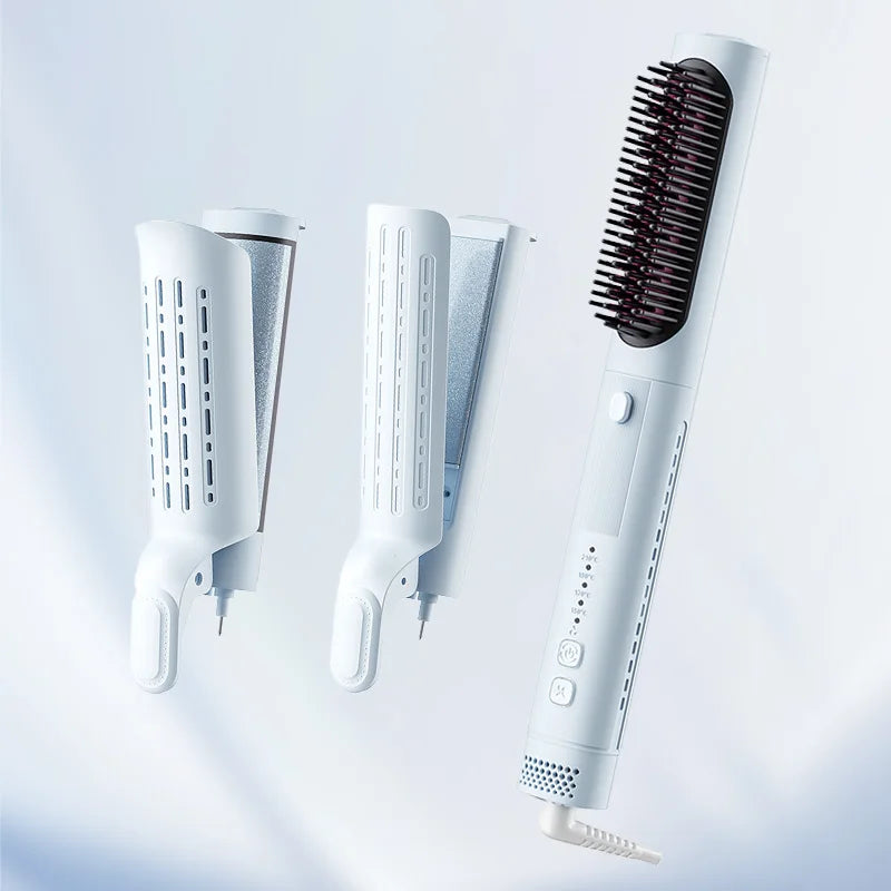 3-in-1 Multi-Function Hair Straightener - One Push Easy Head Change, Versatile Styling for Straight, Curly & Wavy Hair