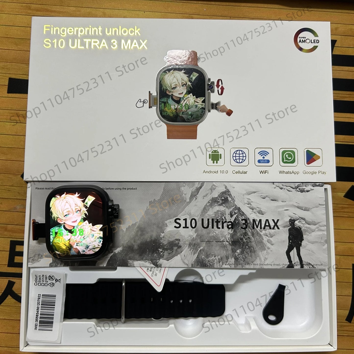 S10 Ultra 3 MAX Smartwatch — 4G/5G LTE, Rotating Camera, GPS & NFC