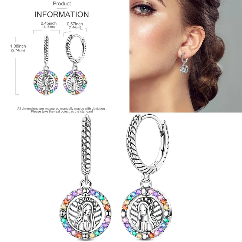 Sparkling Gold Woman Hoop Earrings 925 Sterling Silver Butterfly Colored Zirconium Earrings for Women Jewelry Anniversary Gift