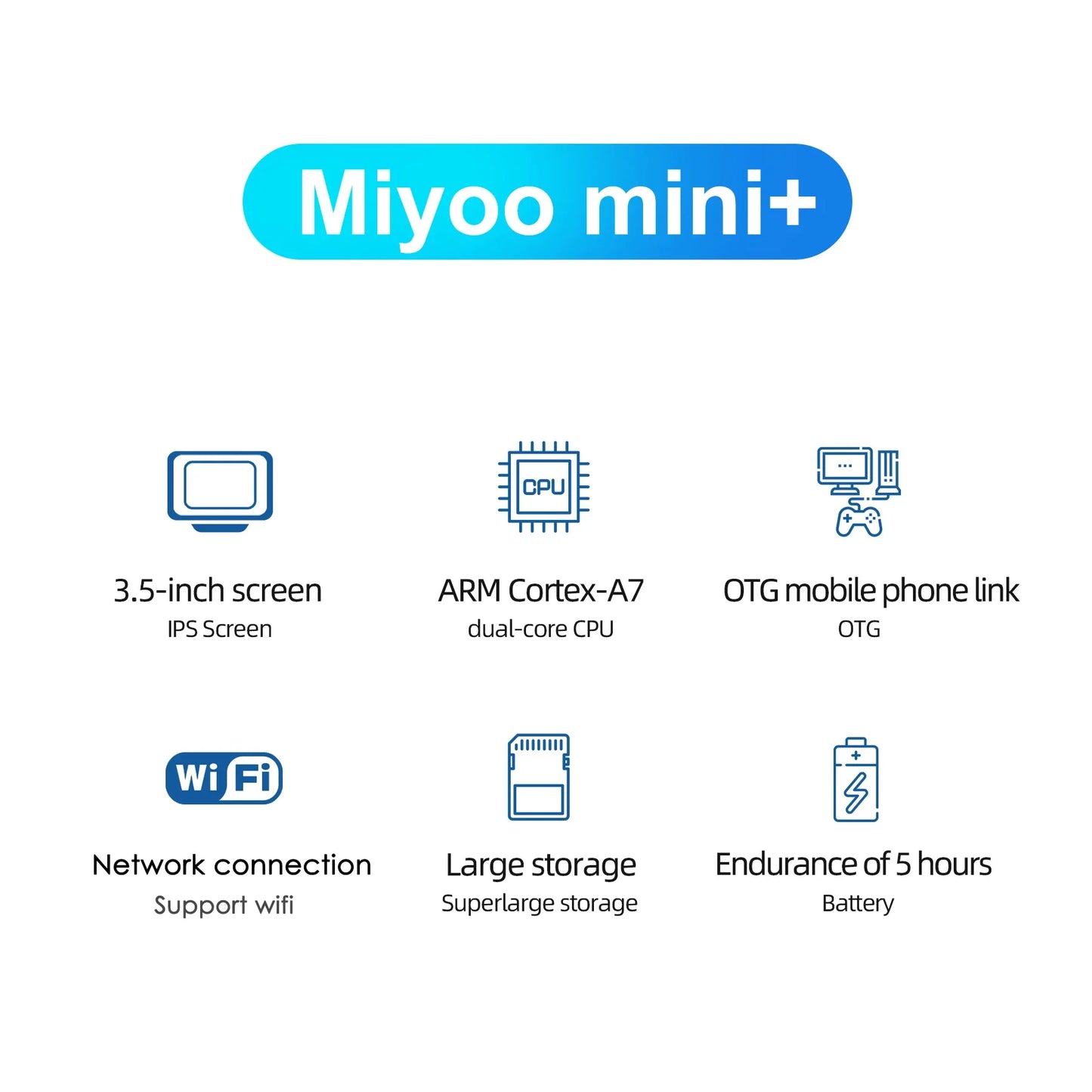 MIYOO Mini Plus Mini+ Portable Retro Handheld Game Console 3.5-inch IPS Screen childhood Classic Nostalgic Gaming Emulator