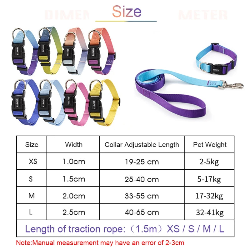 Adjustable Nylon Dog Collar & Leash Set - Quick Release Buckle - photo 6