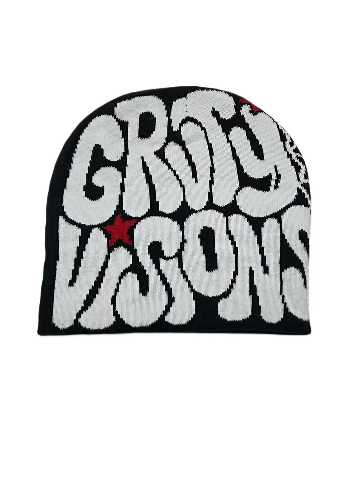Graphic Knit Beanie, Unisex Y2K Winter Hat