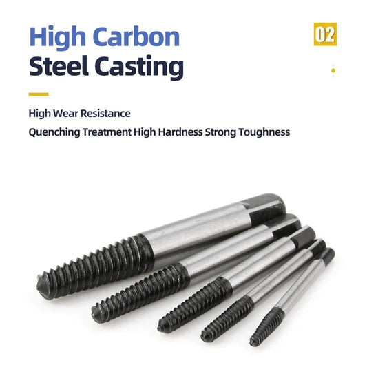 5/6Pcs Screw Extractor Metal Drill Bit Set Damaged Screws Remover Extractor Woodworking Tools Broken Bolt Water Pipe Extractor
