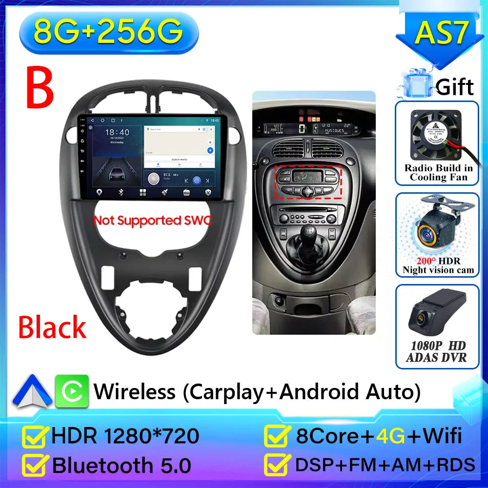 For Citroen Xsara Picasso 1999-2010 Car Radio Carplay Multimedia Player Screen GPS Navigation Android Auto Video Wifi No 2din 2K