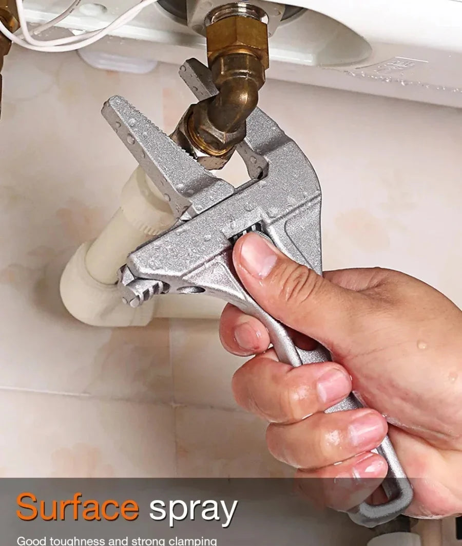Multifunctional Bathroom Wrench High Carbon Steel Short Handle Wrench Large Opening Faucet Sink Water Heating Installation Tool